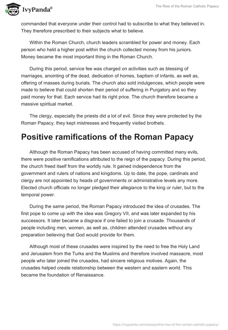 The Rise of the Roman Catholic Papacy. Page 4