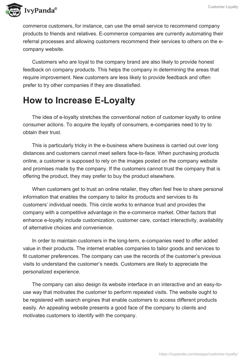 Customer Loyalty. Page 2