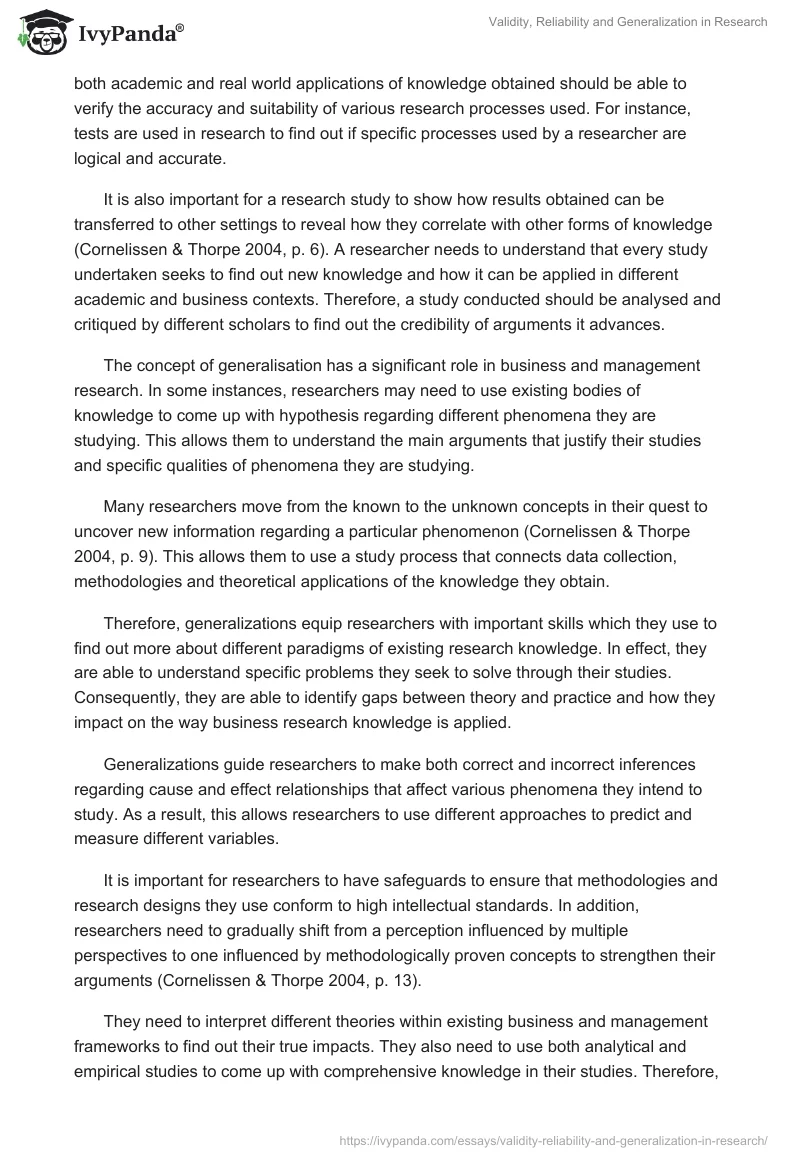 Validity, Reliability and Generalization in Research. Page 3