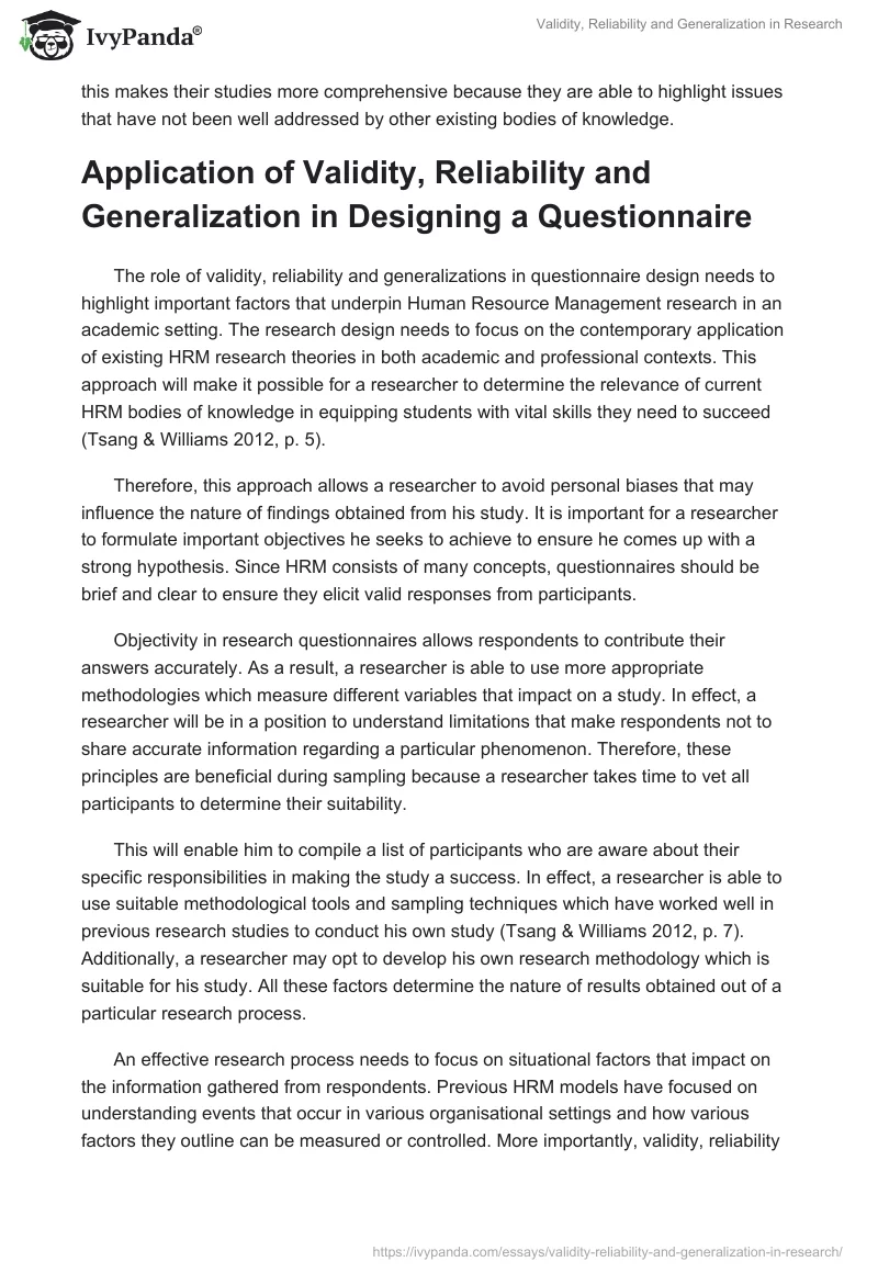 Validity, Reliability and Generalization in Research. Page 4
