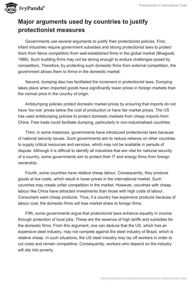 Protectionism in International Trade. Page 2