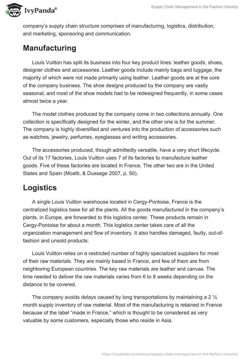 Supply Chain Management in the Fashion Industry. Page 2