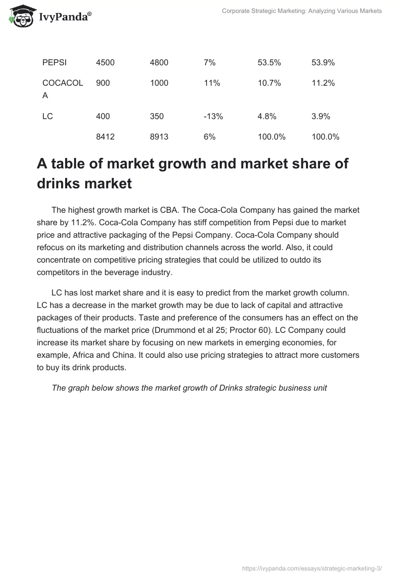 Corporate Strategic Marketing: Analyzing Various Markets. Page 5