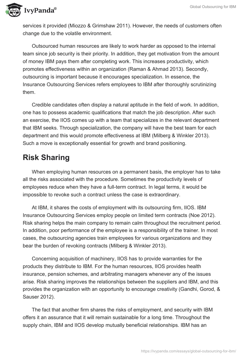 Global Outsourcing for IBM. Page 3