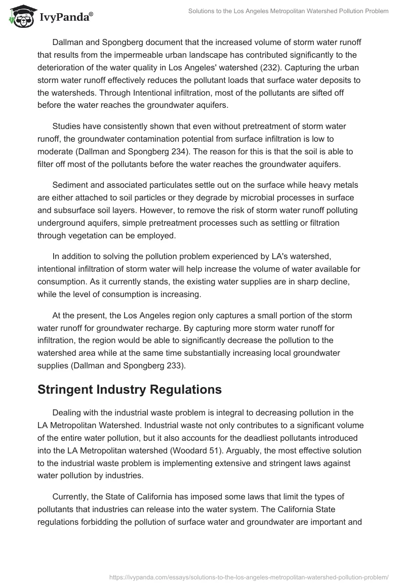 Solutions to the Los Angeles Metropolitan Watershed Pollution Problem. Page 4