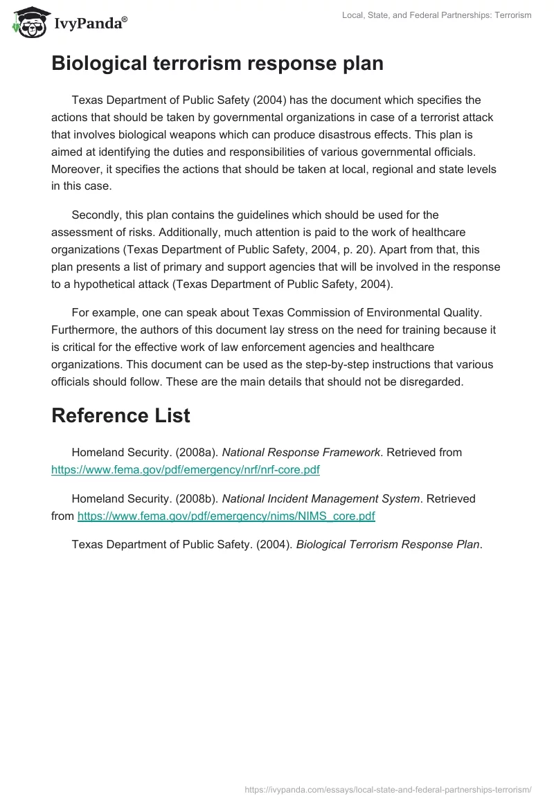 Local, State, and Federal Partnerships: Terrorism. Page 3