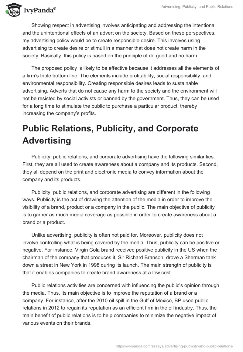 Advertising, Publicity, and Public Relations. Page 3