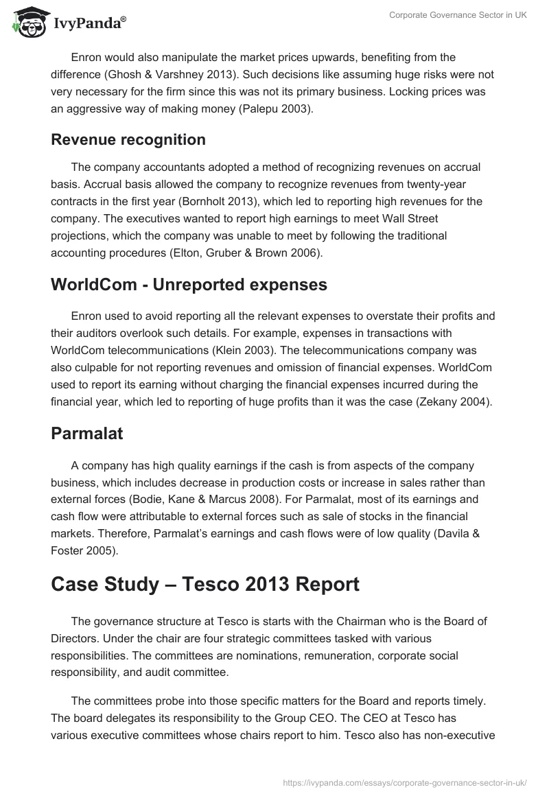 Corporate Governance Sector in UK. Page 4