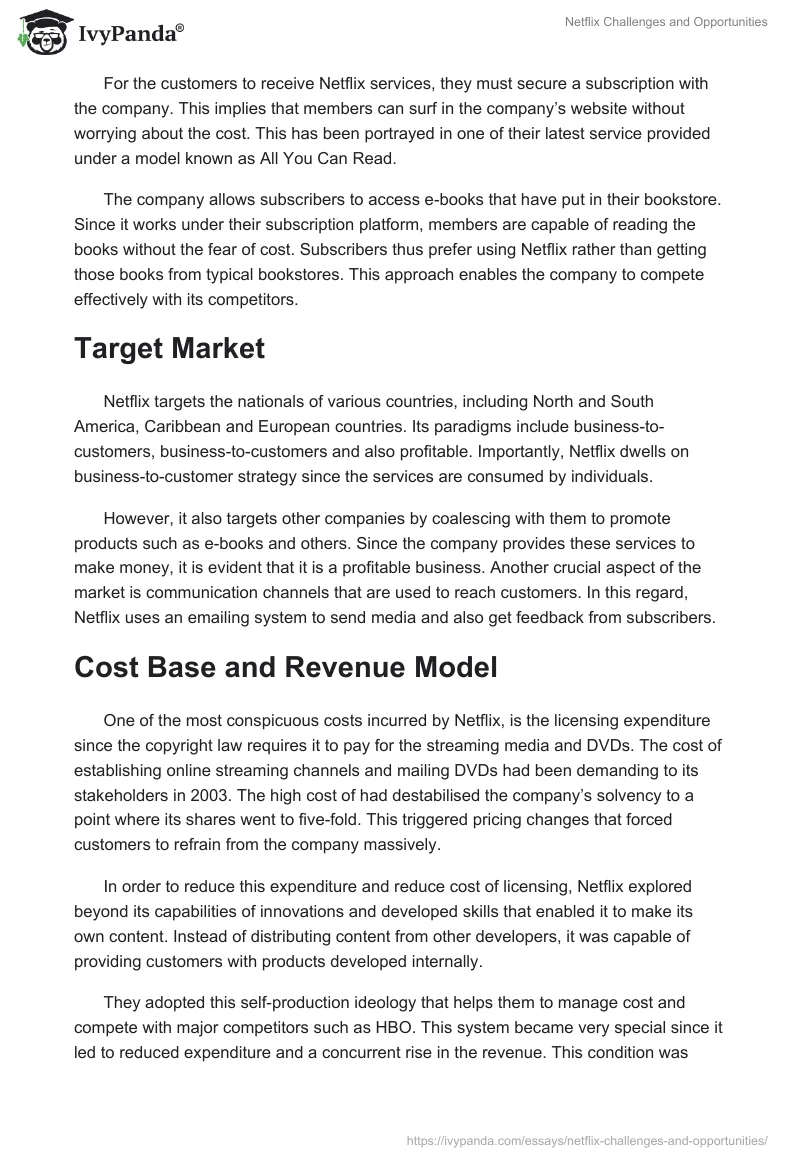 Netflix Challenges and Opportunities. Page 2