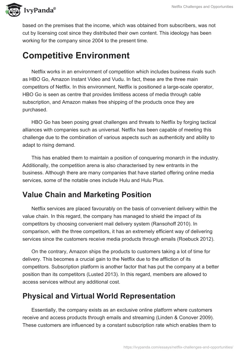 Netflix Challenges and Opportunities. Page 3