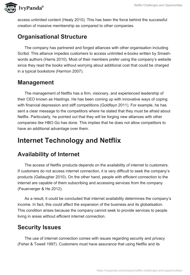 Netflix Challenges and Opportunities. Page 4