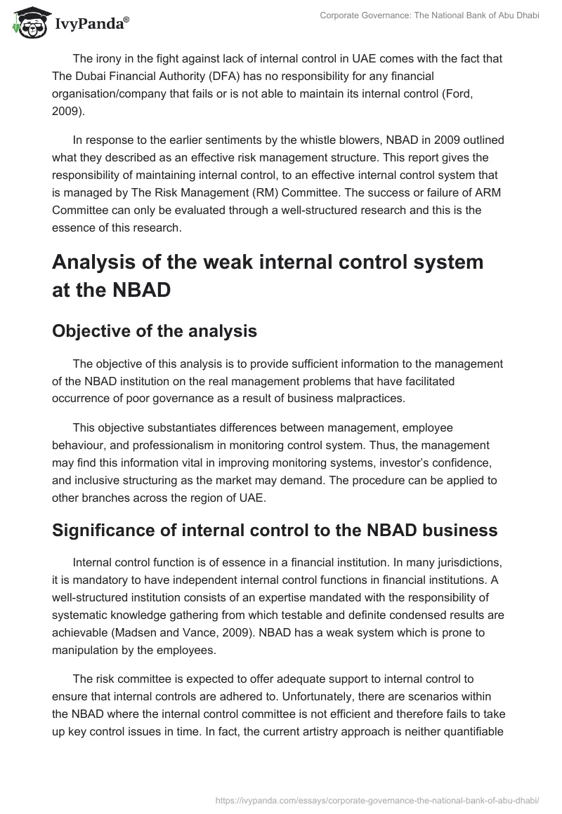 Corporate Governance: The National Bank of Abu Dhabi. Page 5