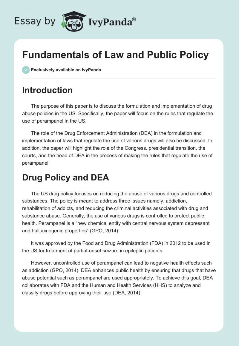 Fundamentals of Law and Public Policy. Page 1
