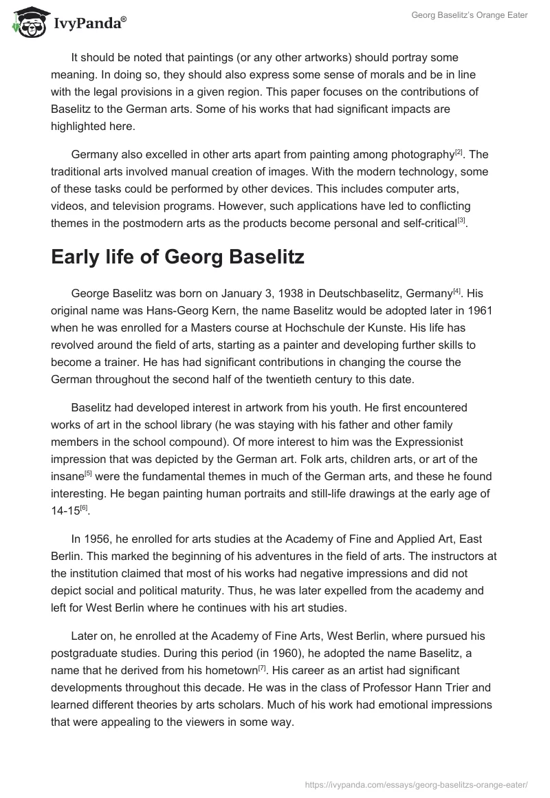 Georg Baselitz’s Orange Eater. Page 2