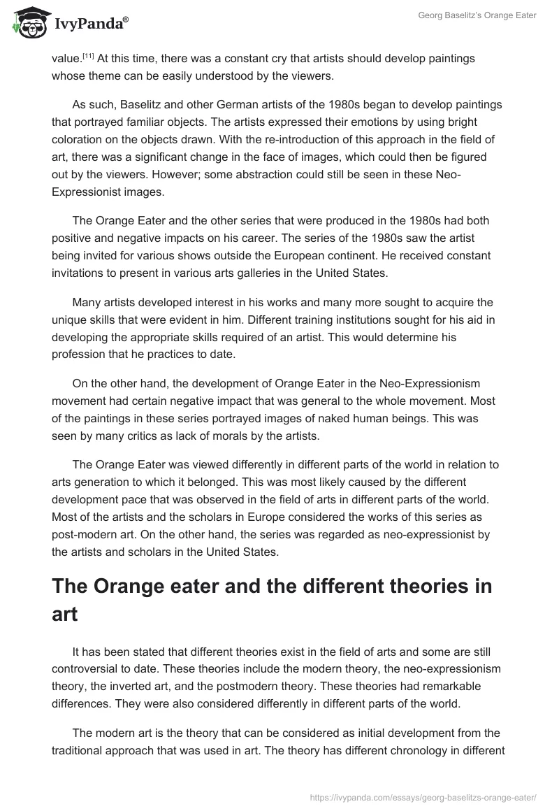 Georg Baselitz’s Orange Eater. Page 4