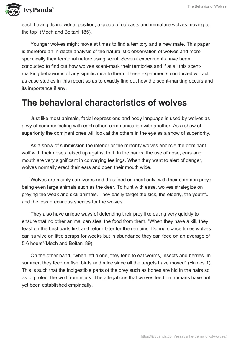 The Behavior of Wolves. Page 2