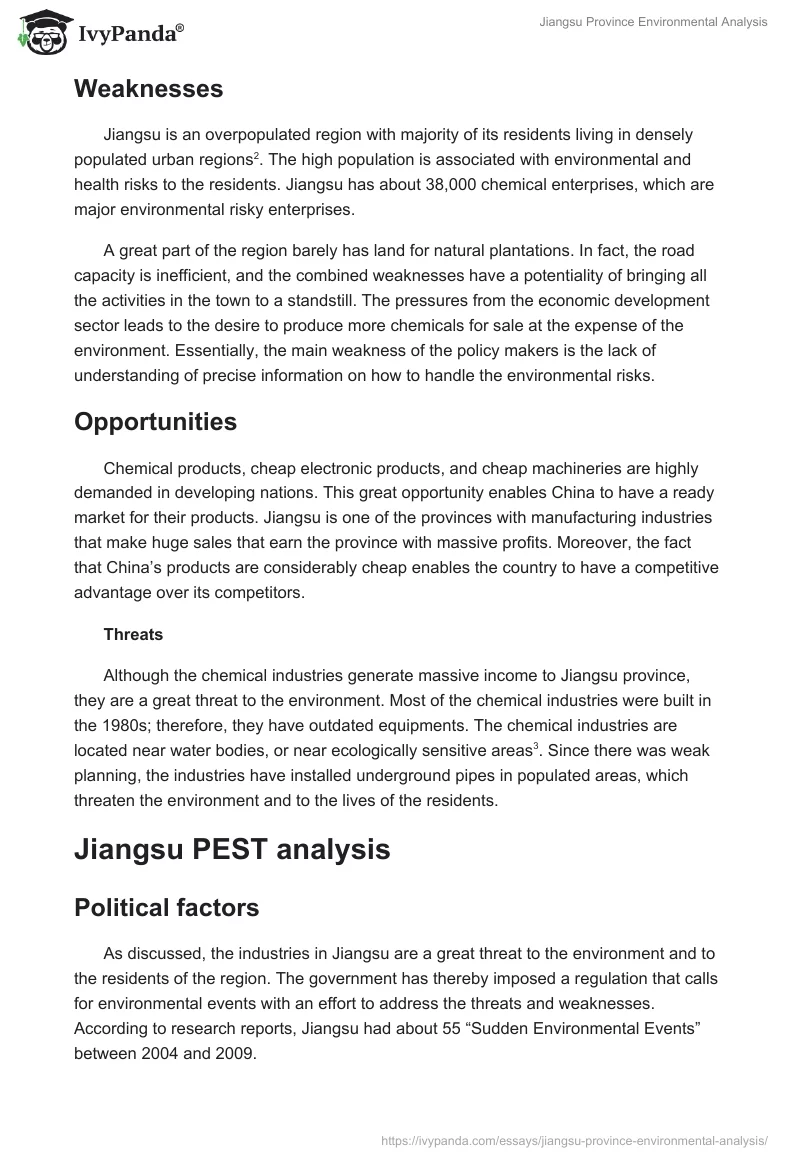 Jiangsu Province Environmental Analysis. Page 2