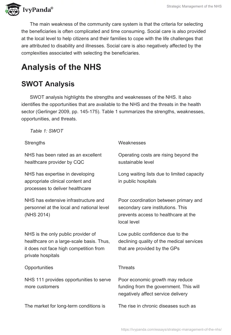 Strategic Management of the NHS. Page 4