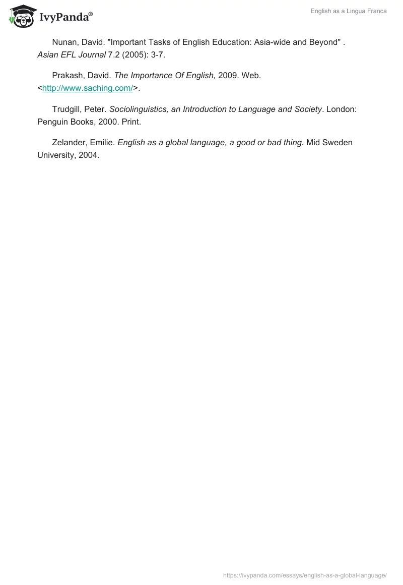 English as a Global Language Essay. Page 3