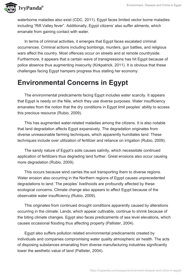 Environment, Disease and Crime in Egypt. Page 2