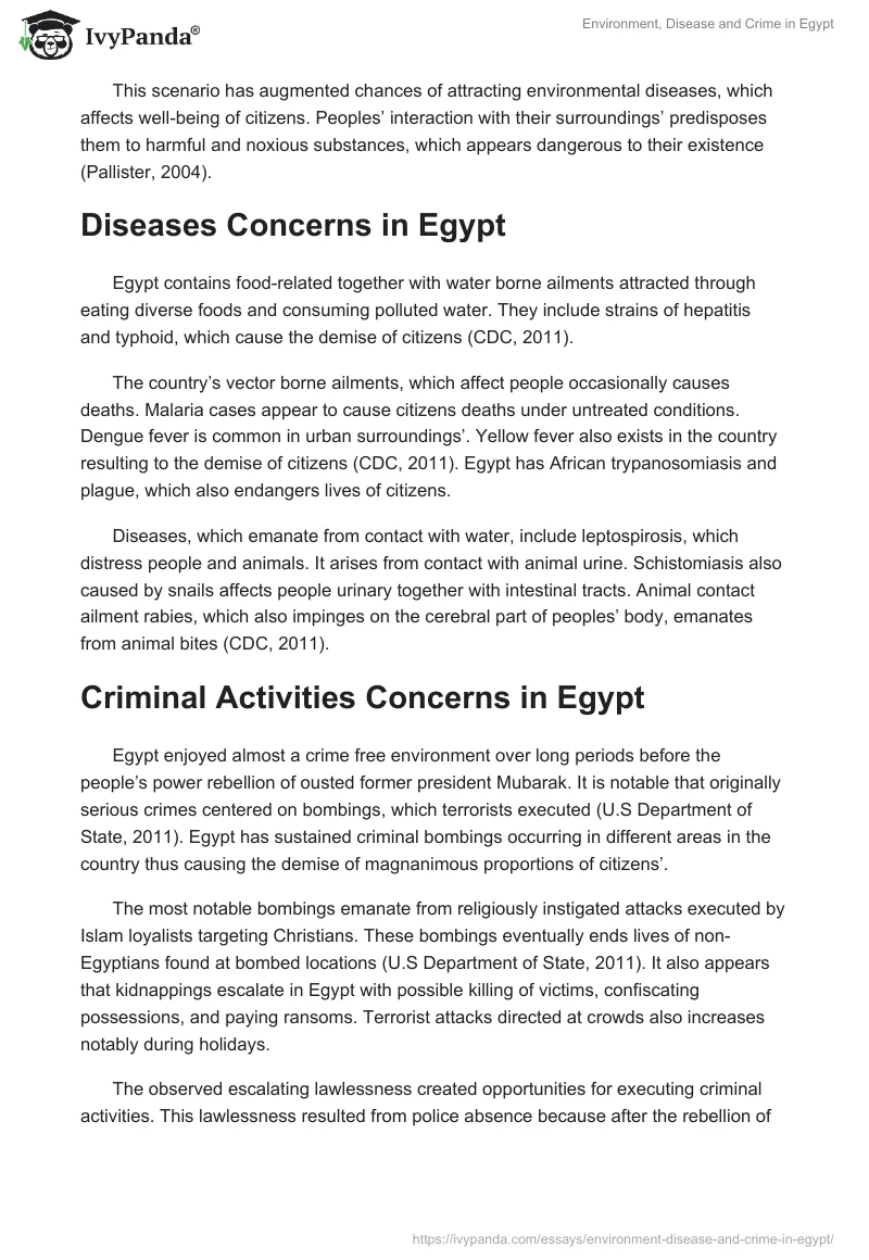 Environment, Disease and Crime in Egypt. Page 3