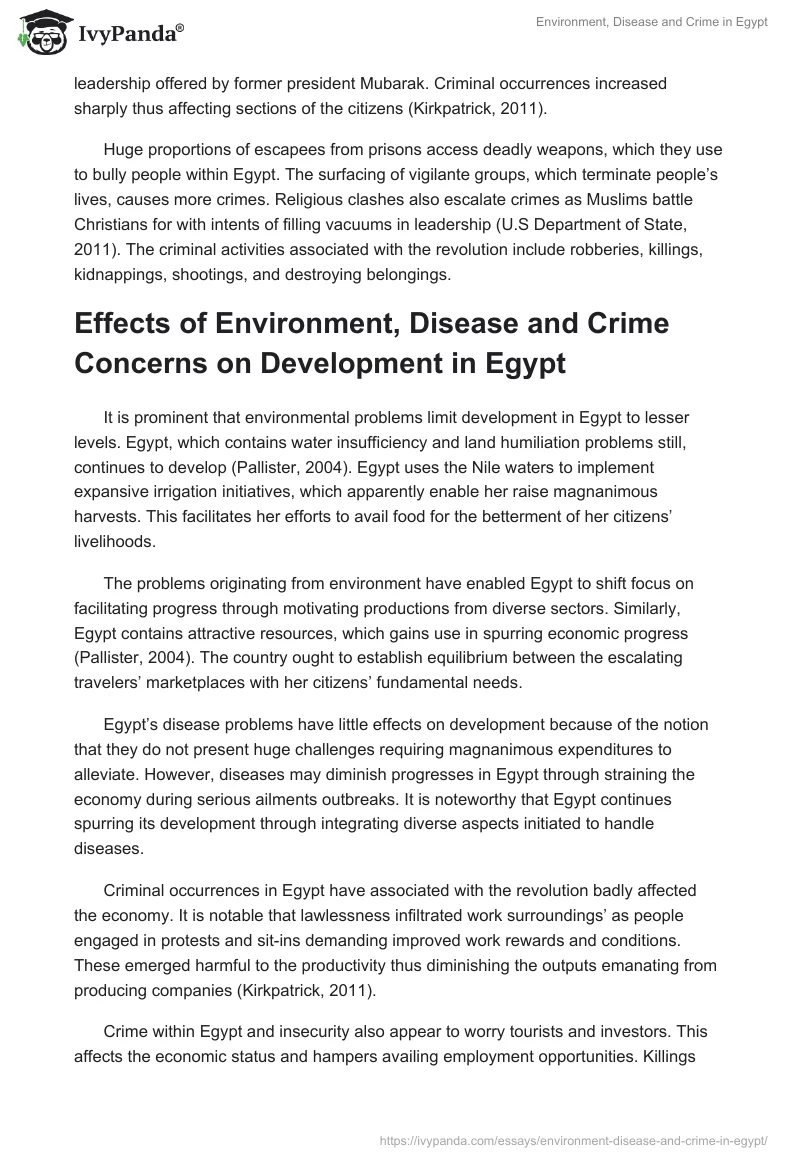 Environment, Disease and Crime in Egypt. Page 4