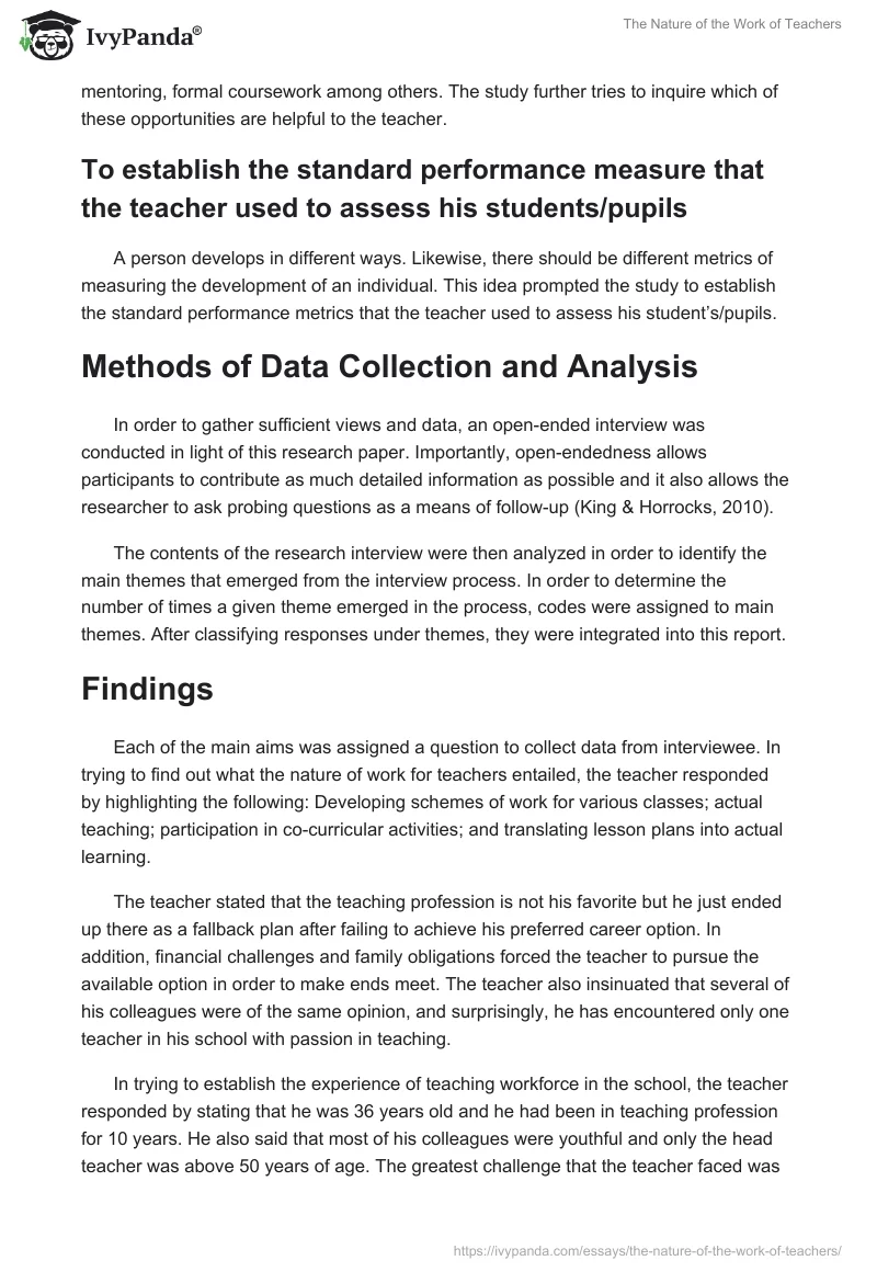 The Nature of the Work of Teachers. Page 4