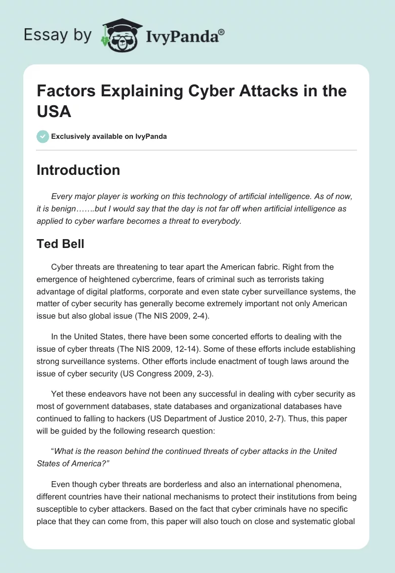 Factors Explaining Cyber Attacks in the USA. Page 1