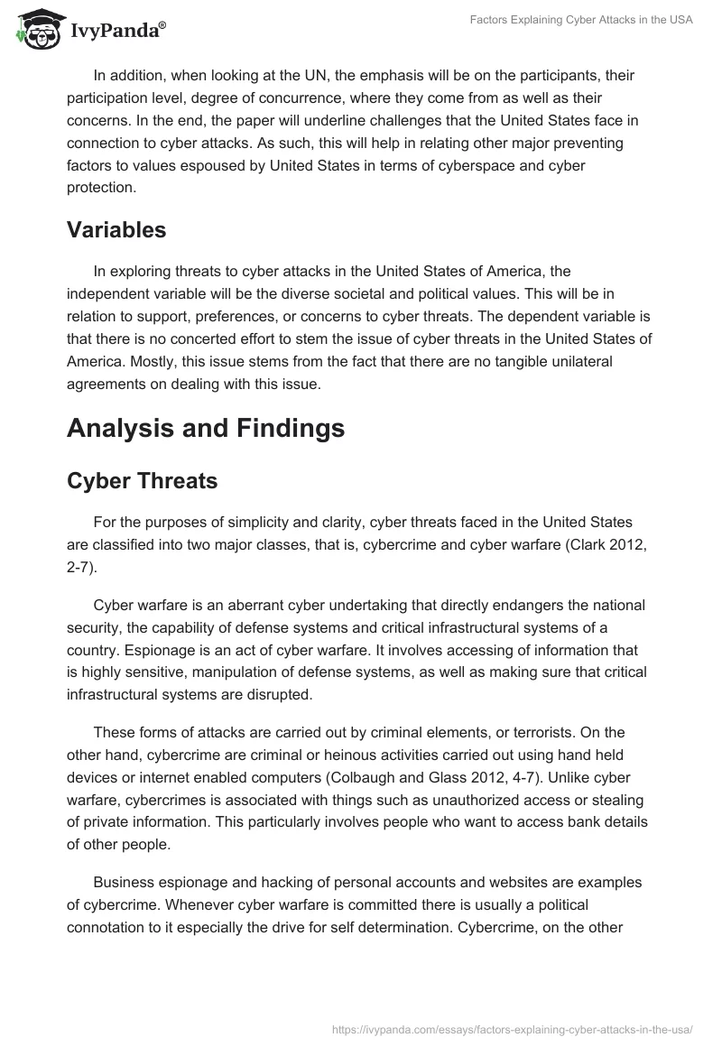 Factors Explaining Cyber Attacks in the USA. Page 5
