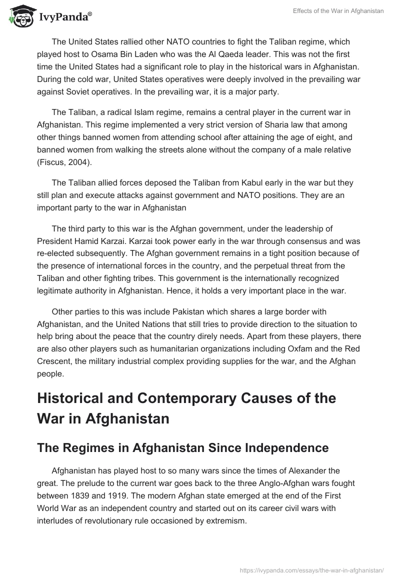 Effects of the War in Afghanistan. Page 2