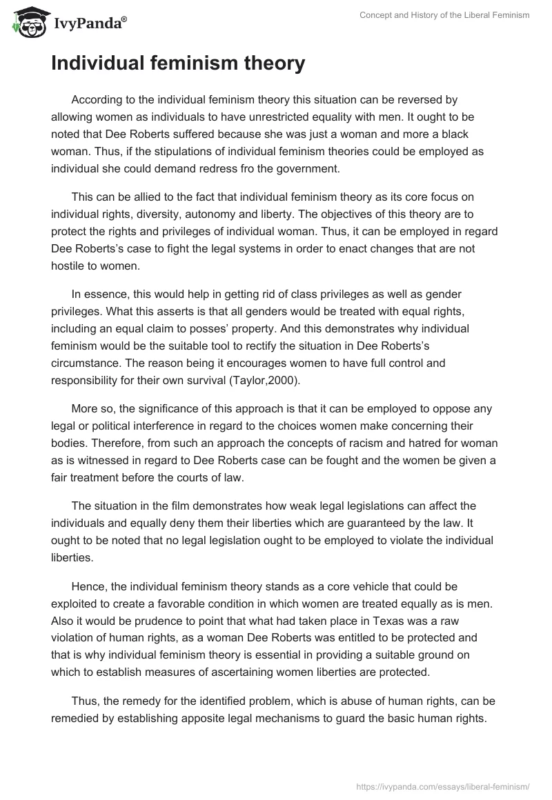 Concept and History of the Liberal Feminism. Page 3
