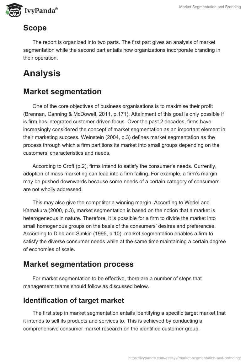Market Segmentation and Branding. Page 3