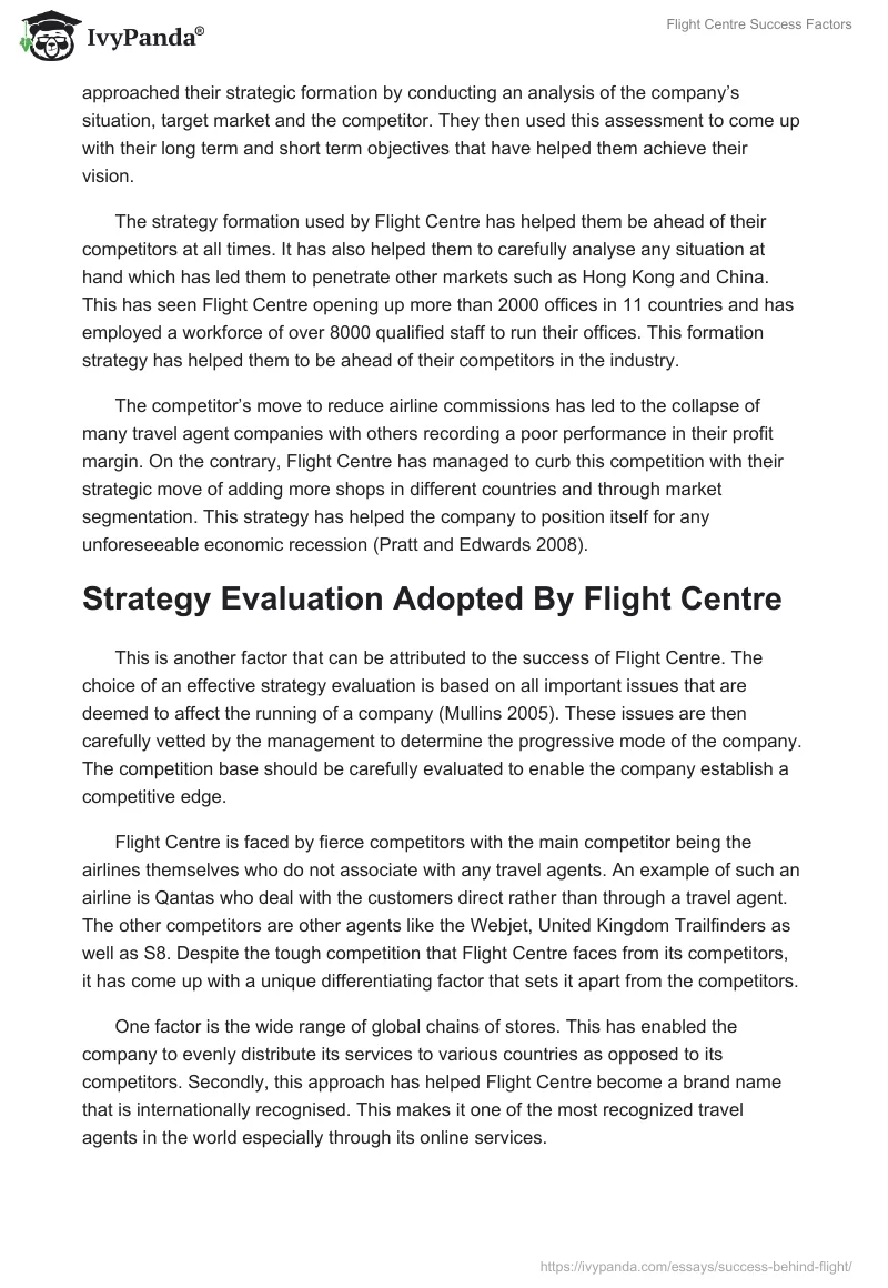 Flight Centre Success Factors. Page 4
