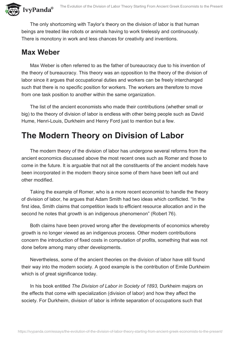 The Evolution of the Division of Labor Theory Starting From Ancient Greek Economists to the Present. Page 5