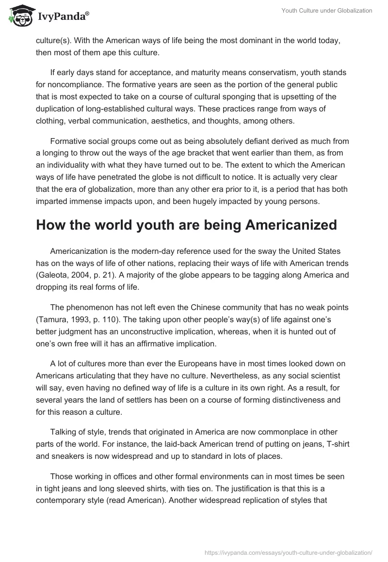 Youth Culture Under Globalization. Page 3