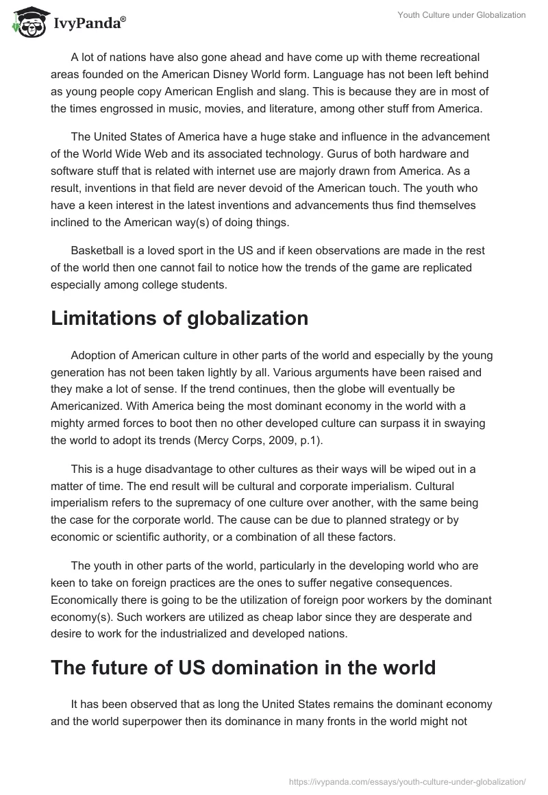 Youth Culture Under Globalization. Page 5