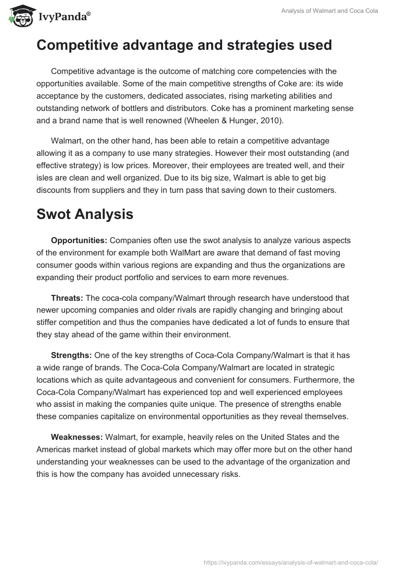 Analysis of Walmart and Coca Cola. Page 3