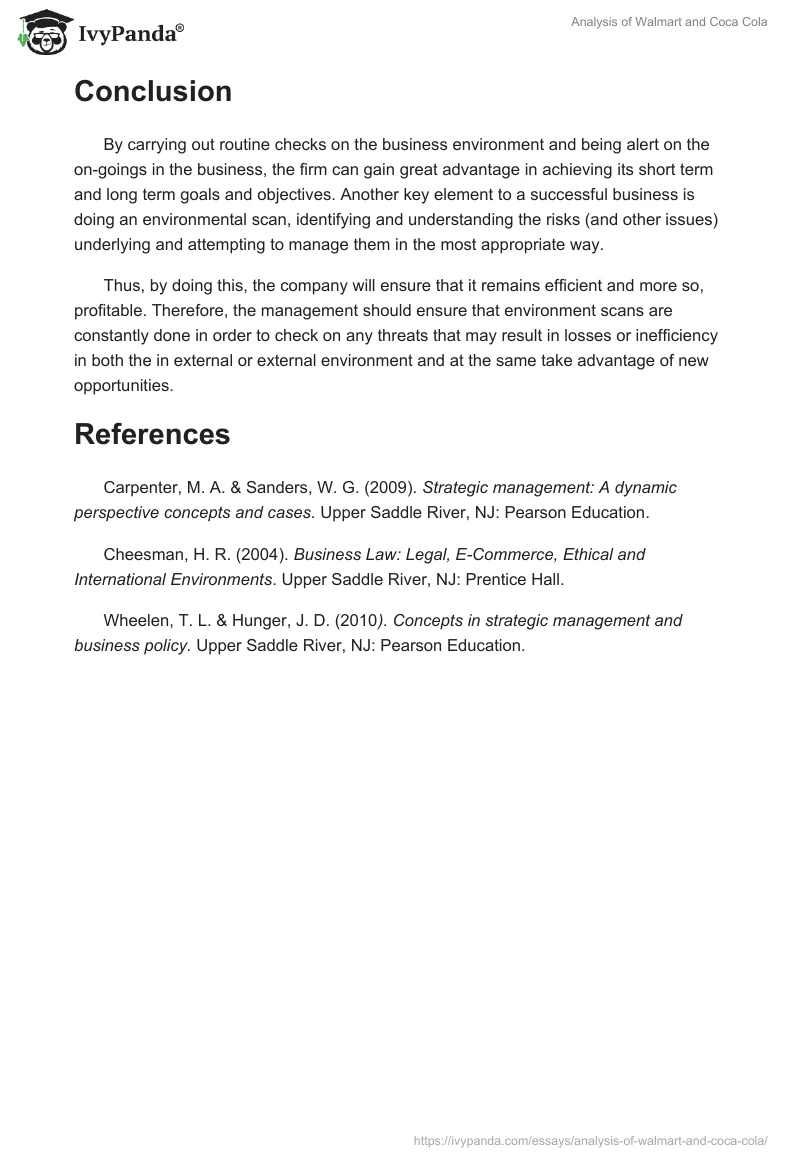 Analysis of Walmart and Coca Cola. Page 4