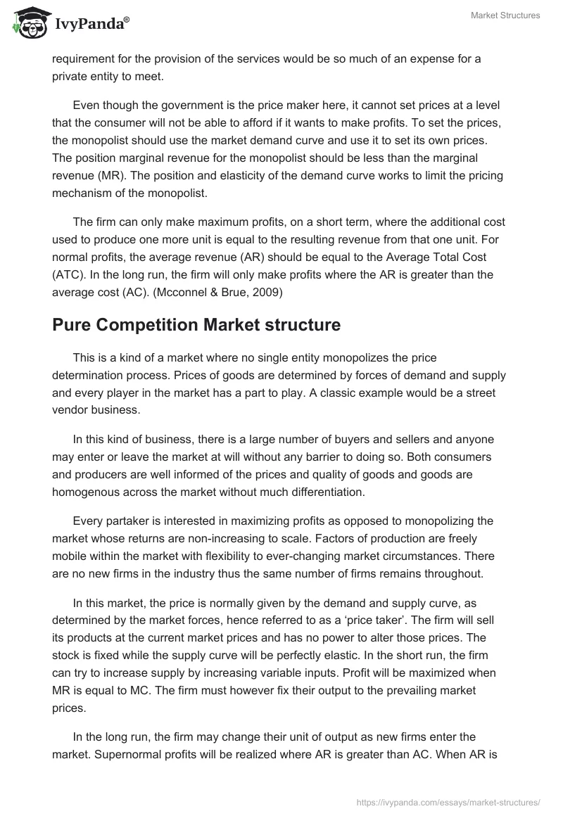 Market Structures. Page 2