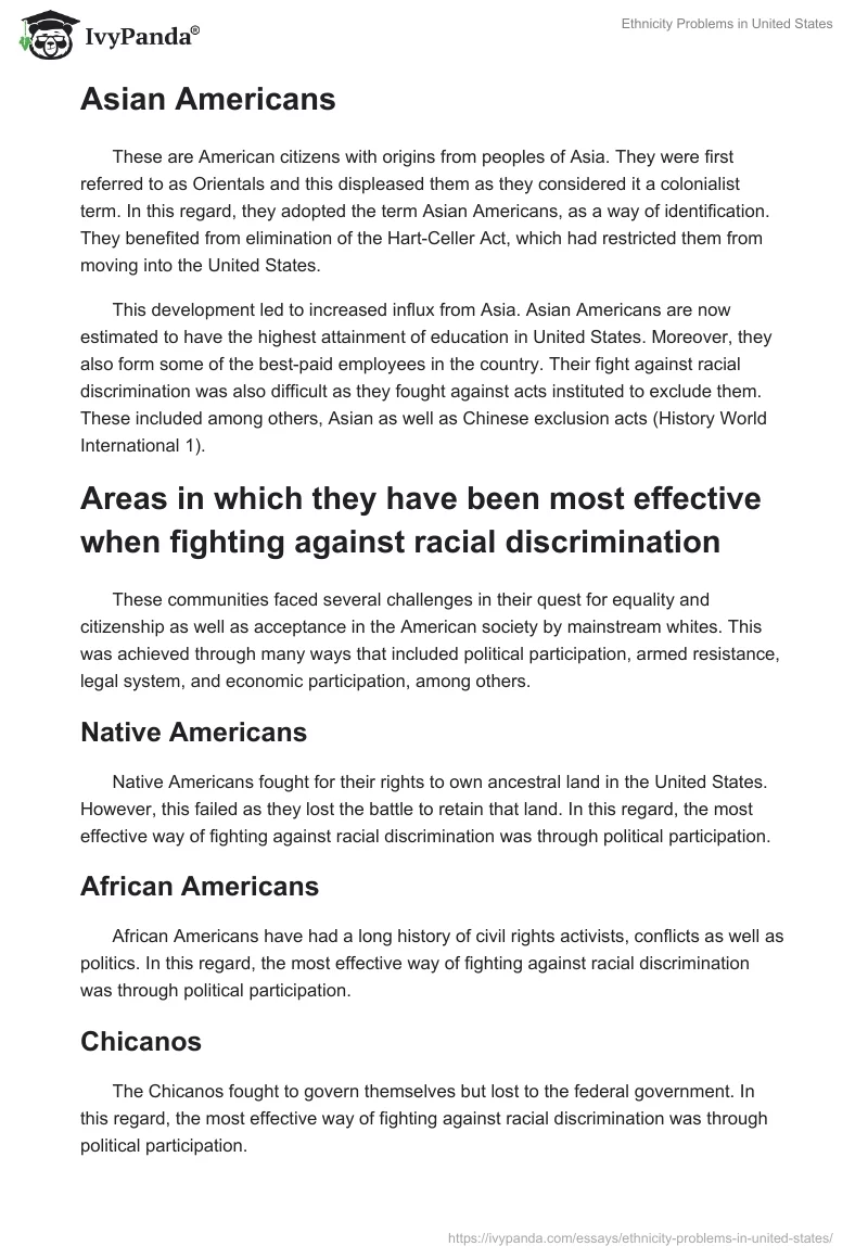 Ethnicity Problems in United States. Page 3