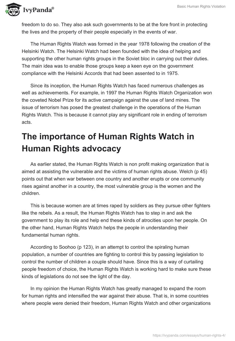 Basic Human Rights Violation. Page 2