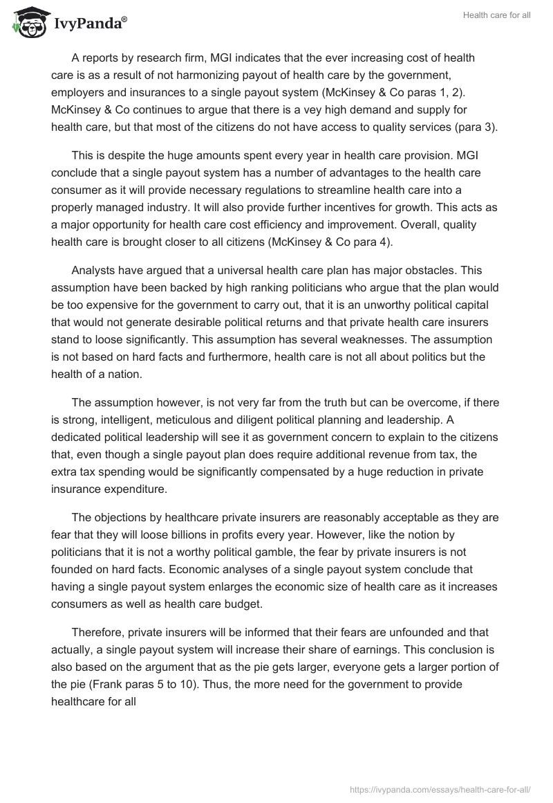 Health care for all. Page 2