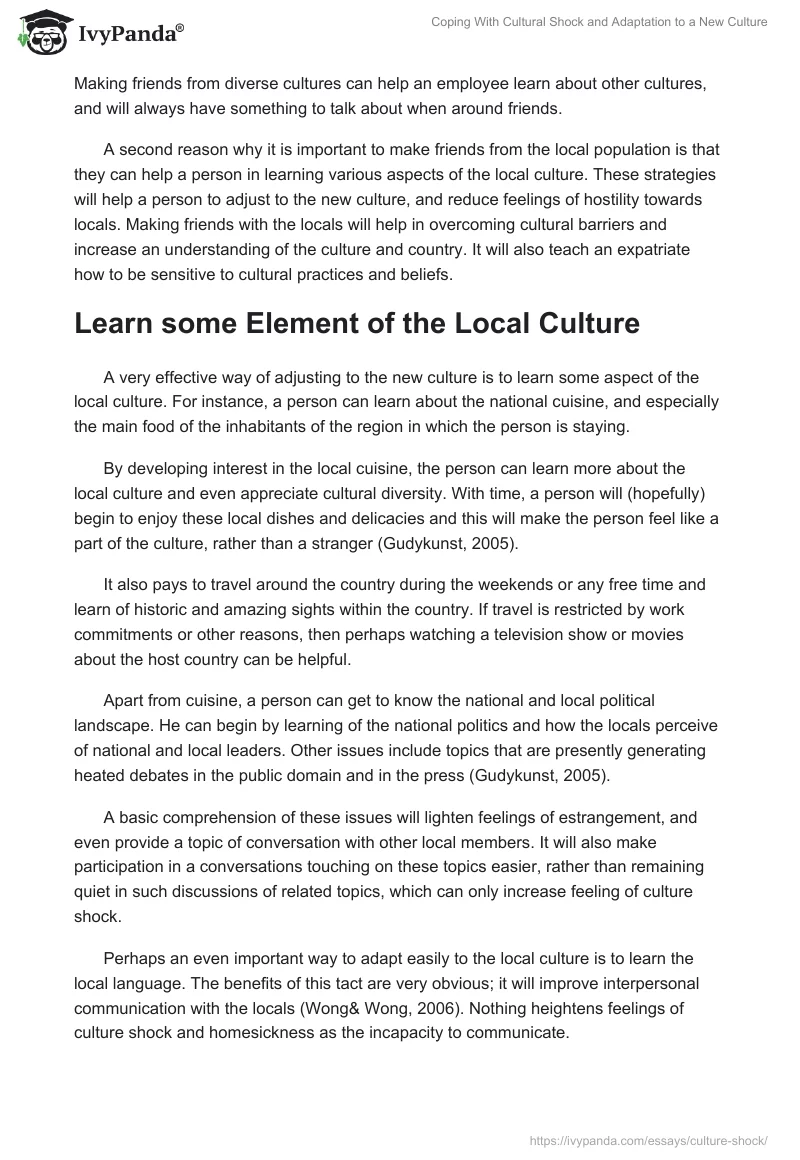Coping With Cultural Shock and Adaptation to a New Culture. Page 3