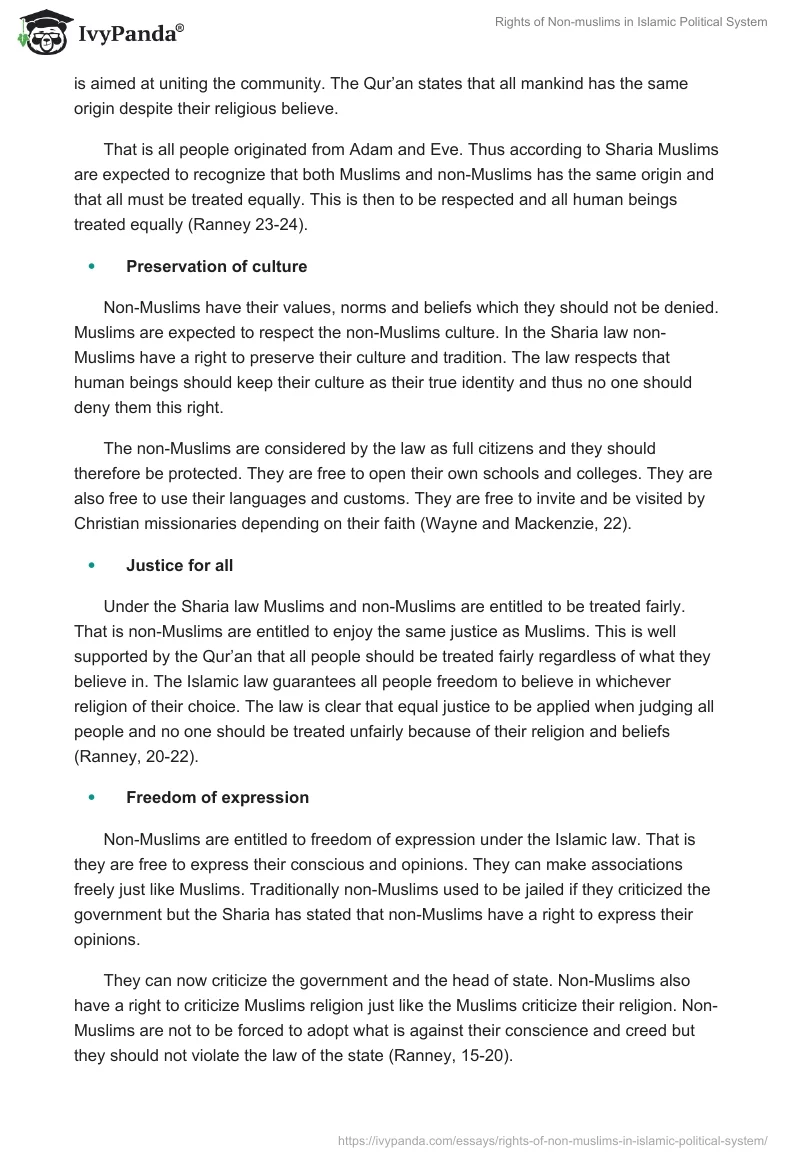 Rights of Non-Muslims in Islamic Political System. Page 2