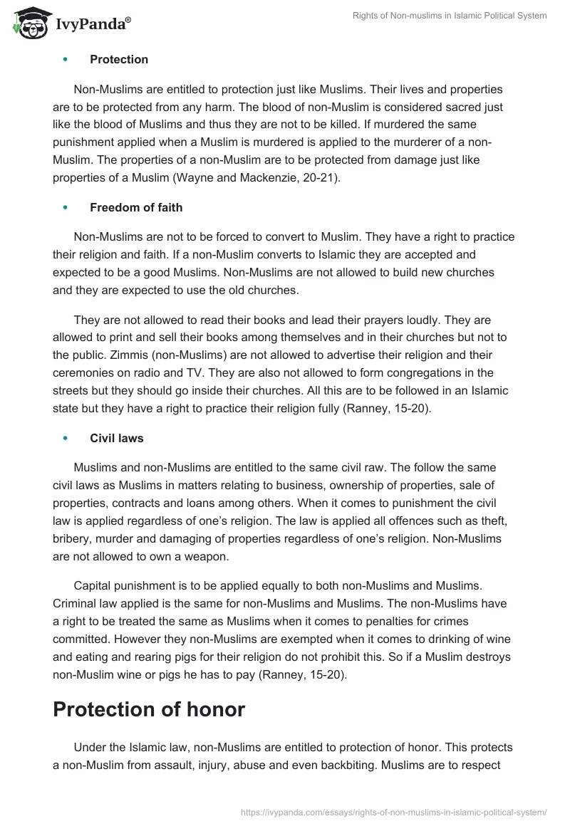 Rights of Non-Muslims in Islamic Political System. Page 3