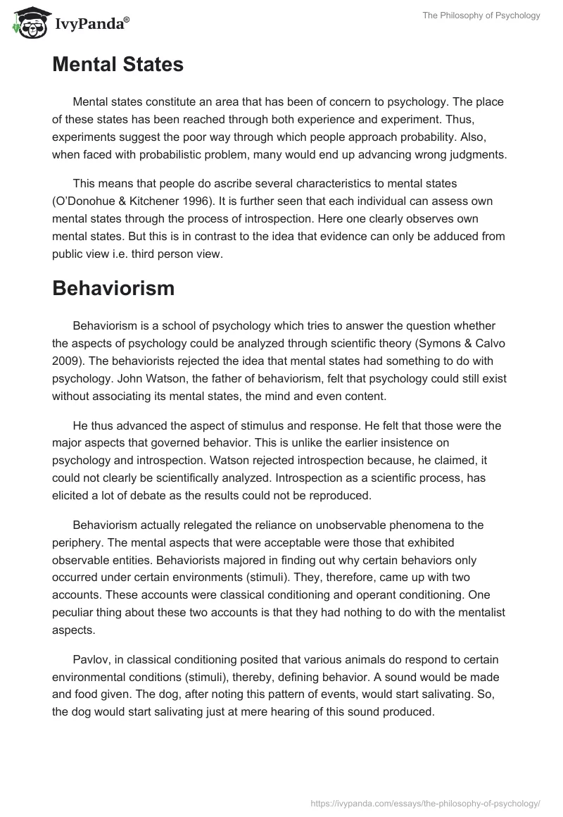 The Philosophy of Psychology. Page 2