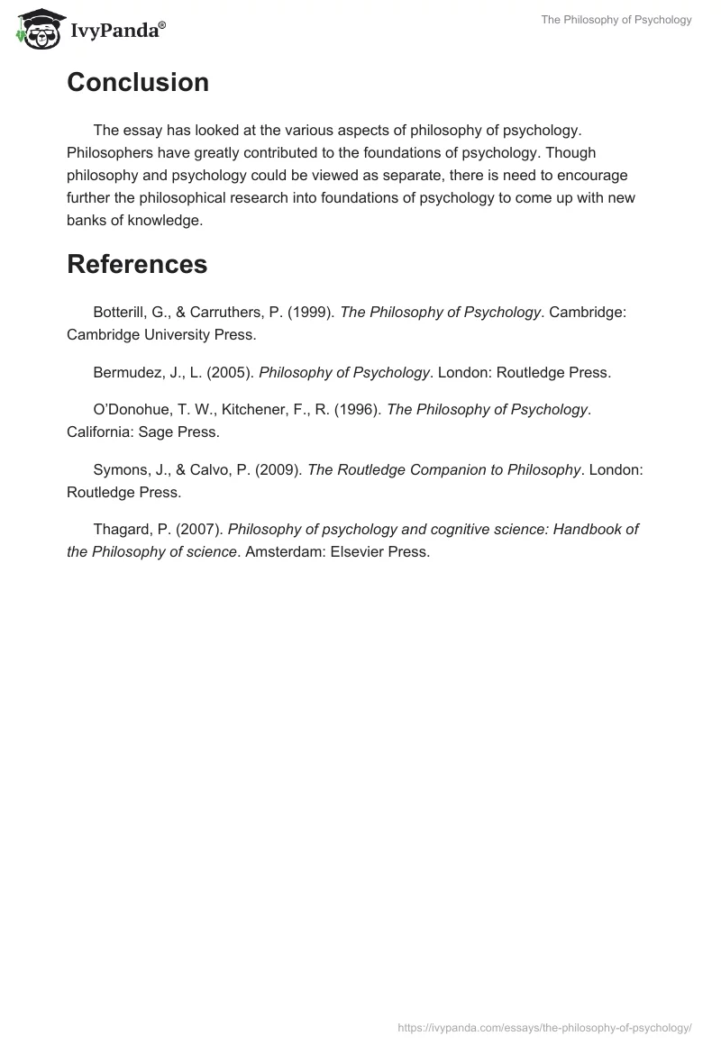 The Philosophy of Psychology. Page 5