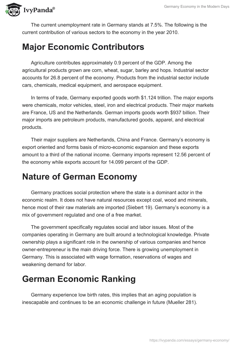Germany Economy in the Modern Days. Page 3