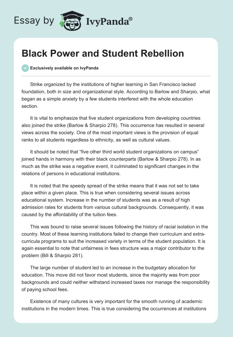 Black Power and Student Rebellion. Page 1