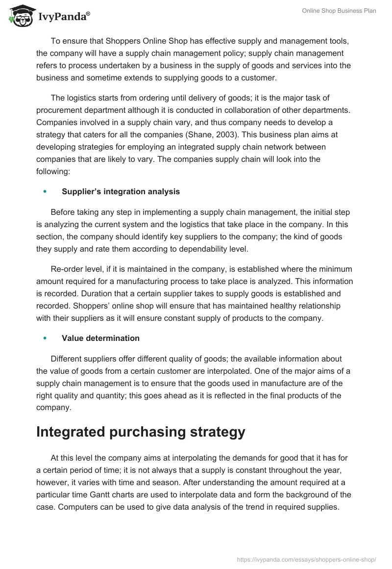 Online Shop Business Plan. Page 3